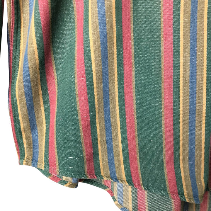 90'S Vintage St. John's Bay Long Sleeve Button-Down Striped Shirt, Men's XL cotton multicolor Vintage Second Hand