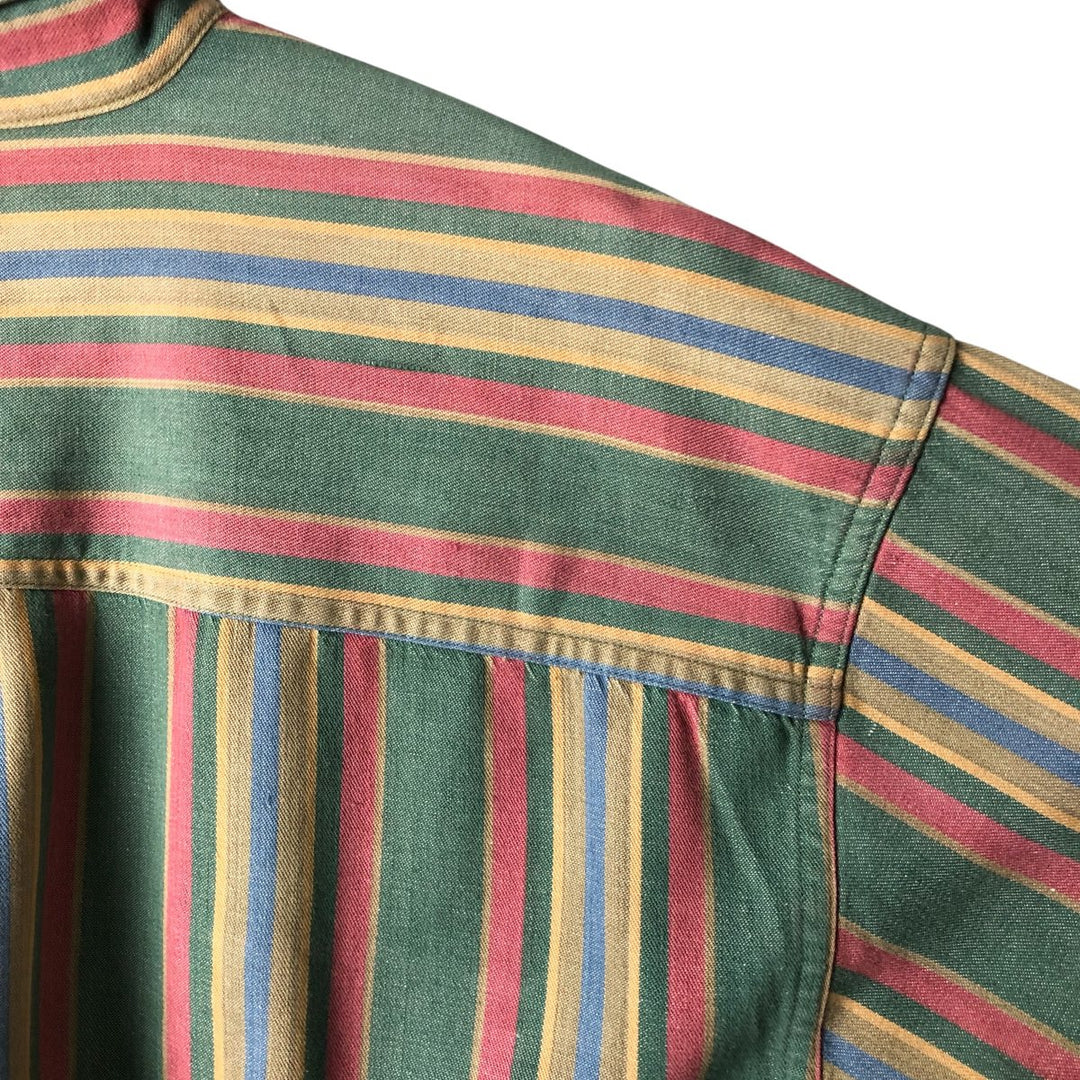 90'S Vintage St. John's Bay Long Sleeve Button-Down Striped Shirt, Men's XL cotton multicolor Vintage Second Hand