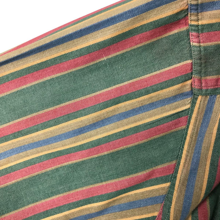 90'S Vintage St. John's Bay Long Sleeve Button-Down Striped Shirt, Men's XL cotton multicolor Vintage Second Hand