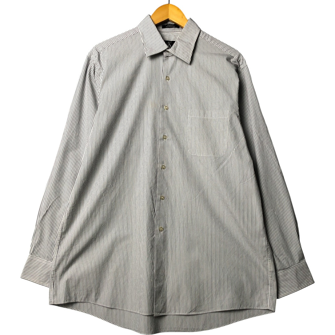 90s~00'S Calvin Klein Long Sleeve Cotton Striped Shirt Men's L Size Vintage cotton black type Vintage Second Hand