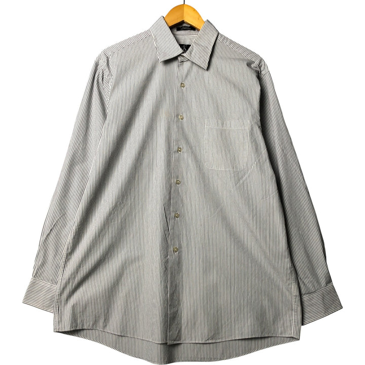 90s~00'S Calvin Klein Long Sleeve Cotton Striped Shirt Men's L Size Vintage cotton black type Vintage Second Hand