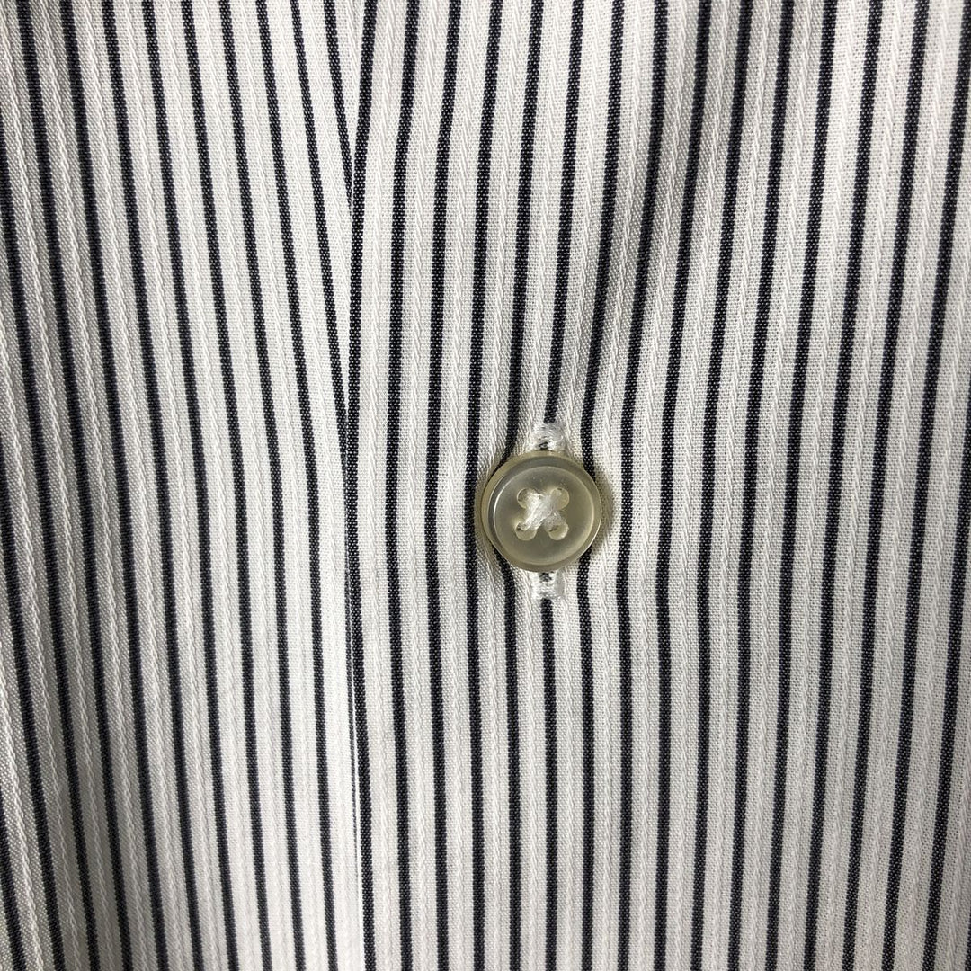 90s~00'S Calvin Klein Long Sleeve Cotton Striped Shirt Men's L Size Vintage cotton black type Vintage Second Hand