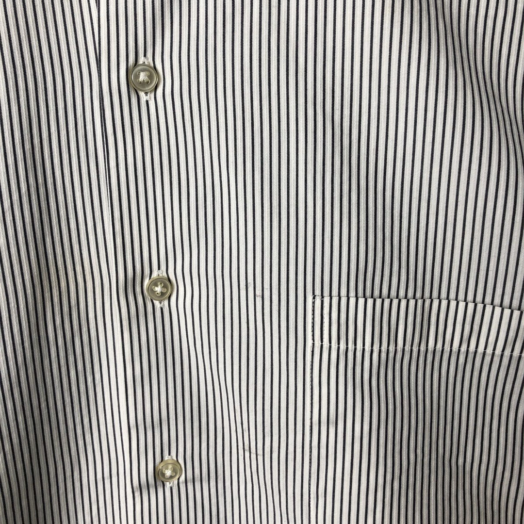 90s~00'S Calvin Klein Long Sleeve Cotton Striped Shirt Men's L Size Vintage cotton black type Vintage Second Hand