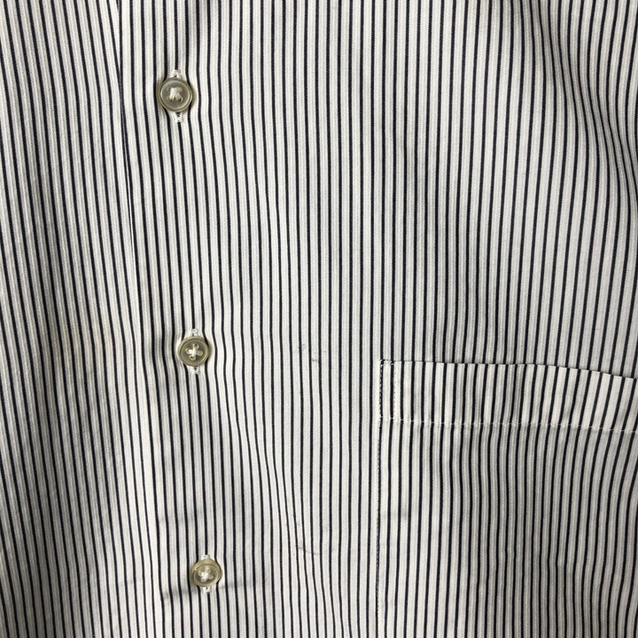 90s~00'S Calvin Klein Long Sleeve Cotton Striped Shirt Men's L Size Vintage cotton black type Vintage Second Hand