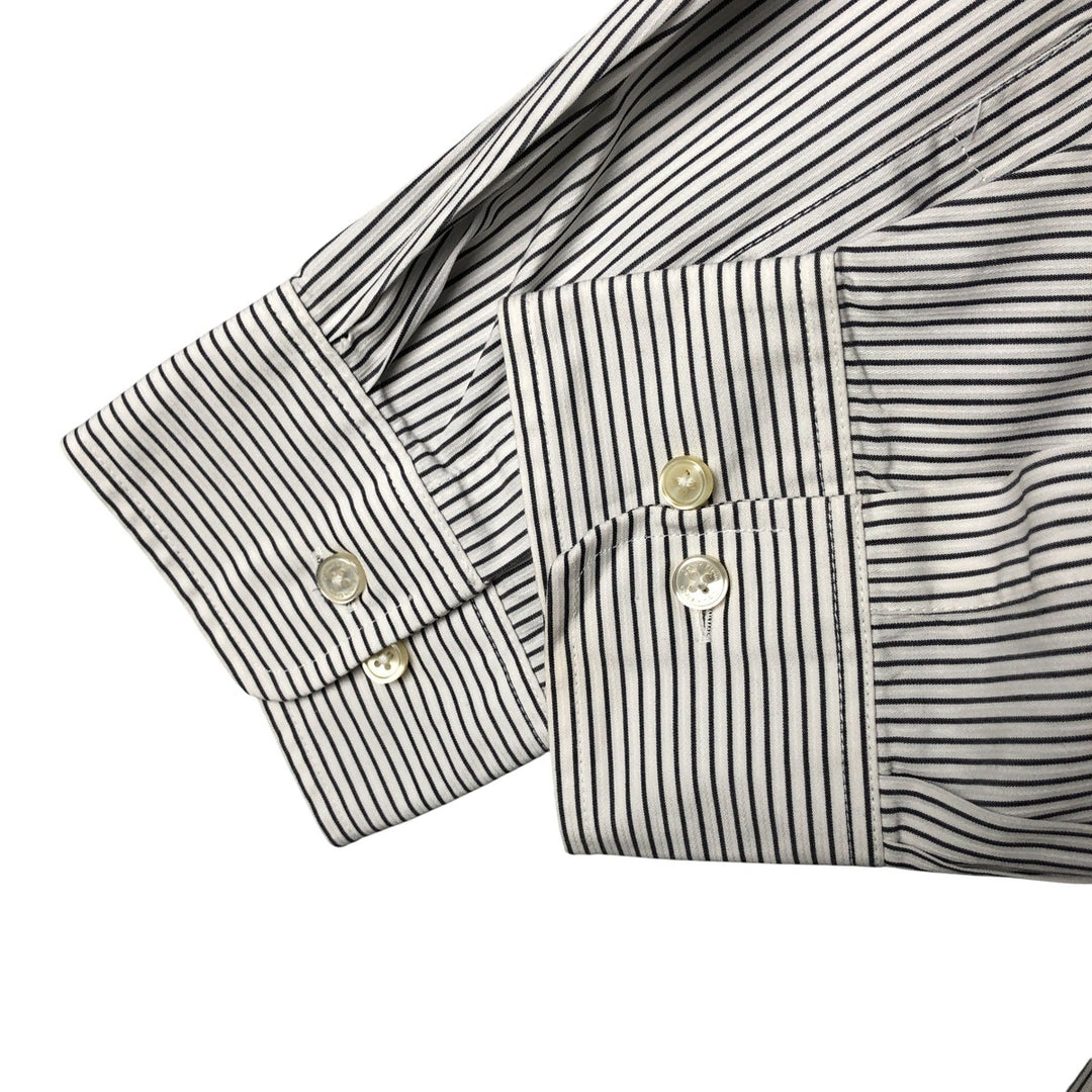 90s~00'S Calvin Klein Long Sleeve Cotton Striped Shirt Men's L Size Vintage cotton black type Vintage Second Hand