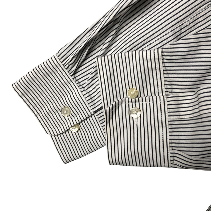 90s~00'S Calvin Klein Long Sleeve Cotton Striped Shirt Men's L Size Vintage cotton black type Vintage Second Hand