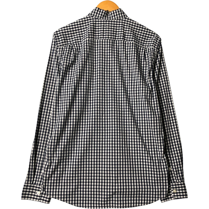 GAP long-sleeved button-down check shirt, men's size M cotton navy blue type Vintage Second Hand