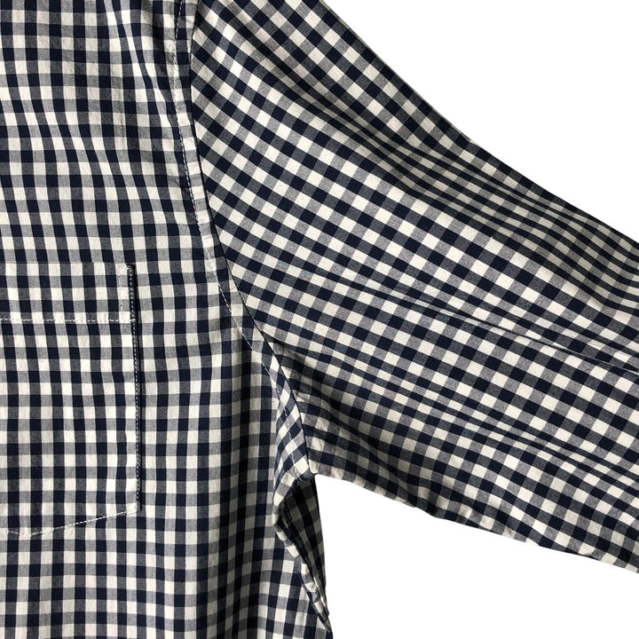 GAP long-sleeved button-down check shirt, men's size M cotton navy blue type Vintage Second Hand