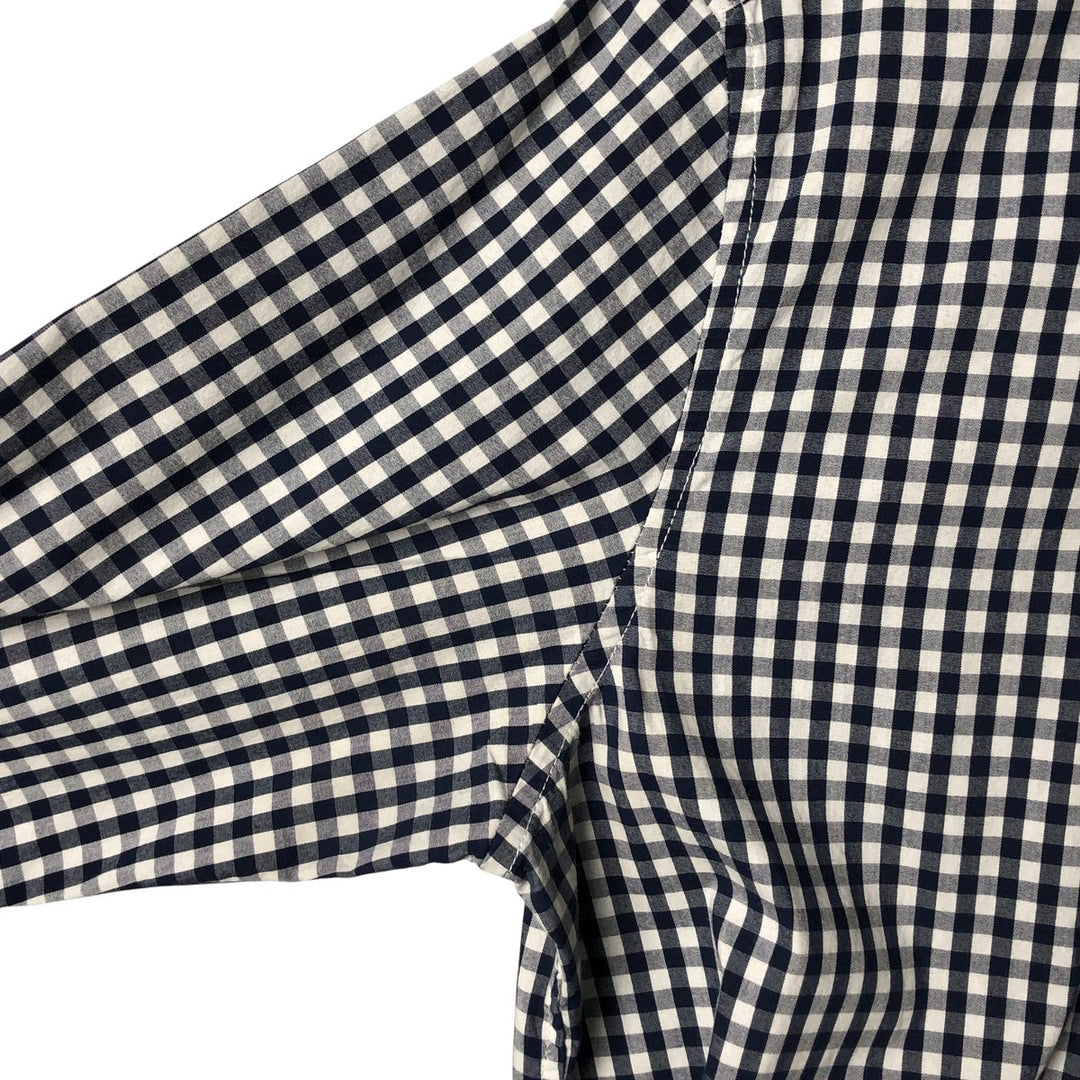 GAP long-sleeved button-down check shirt, men's size M cotton navy blue type Vintage Second Hand