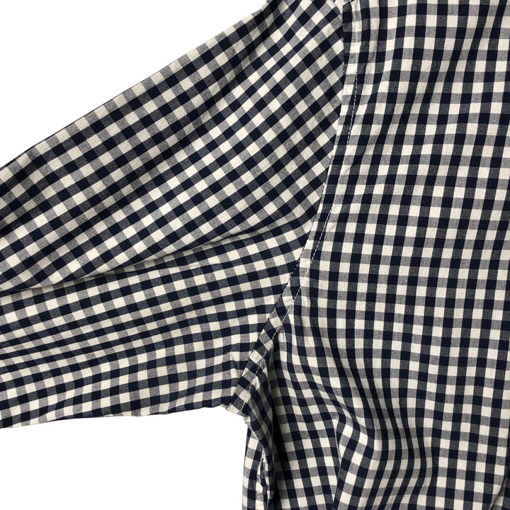 GAP long-sleeved button-down check shirt, men's size M cotton navy blue type Vintage Second Hand