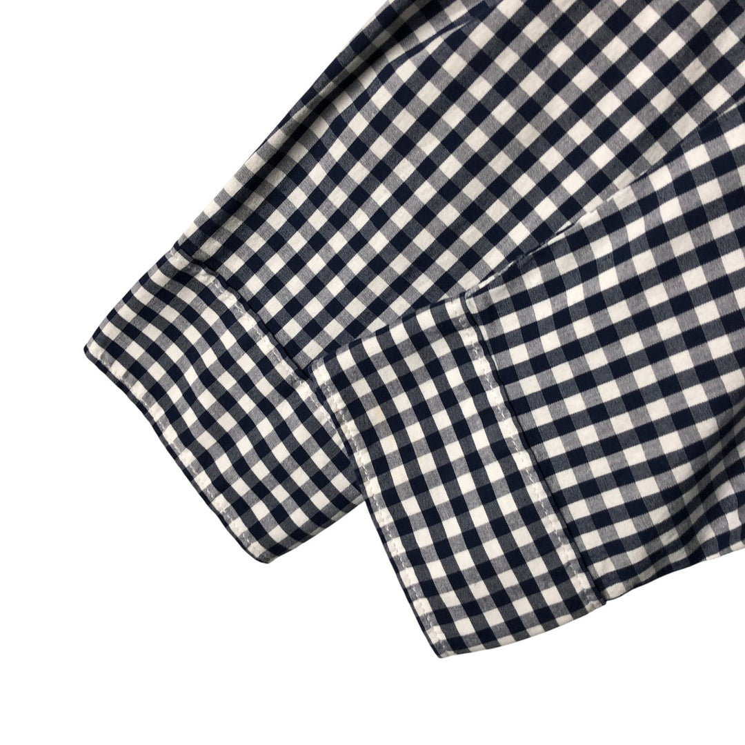 GAP long-sleeved button-down check shirt, men's size M cotton navy blue type Vintage Second Hand