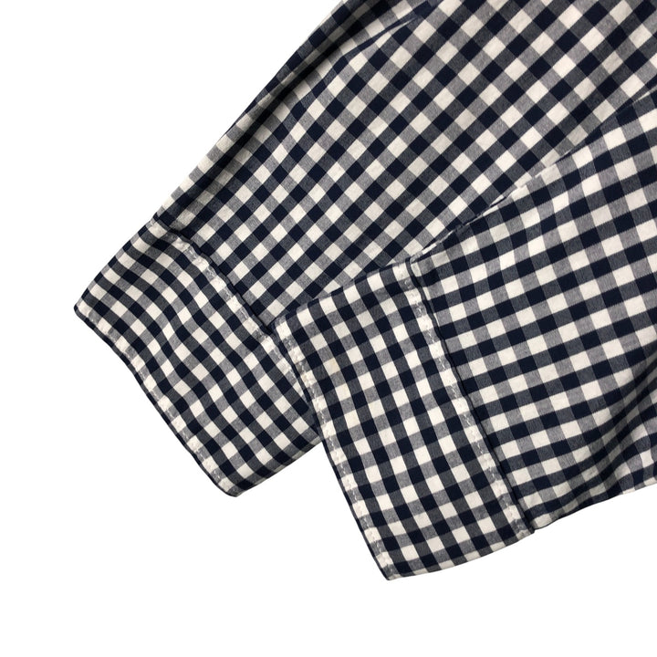 GAP long-sleeved button-down check shirt, men's size M cotton navy blue type Vintage Second Hand