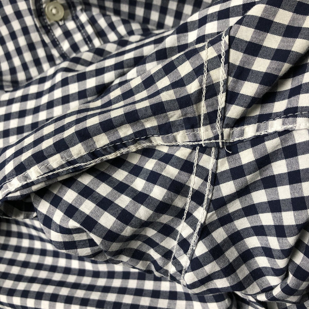GAP long-sleeved button-down check shirt, men's size M cotton navy blue type Vintage Second Hand