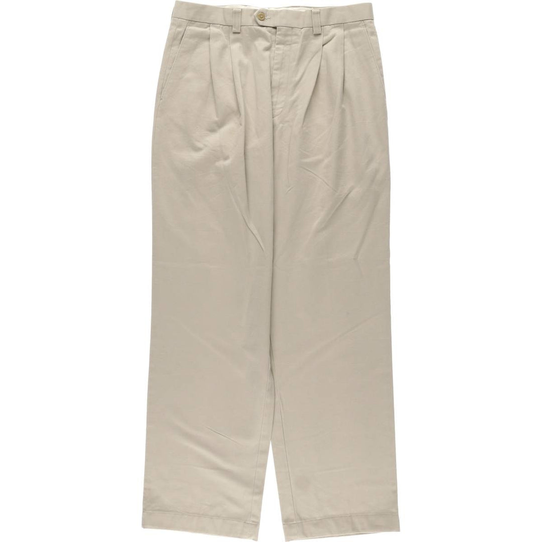 Ralph Lauren LAUREN Two-pleat Chino Pants, Women's XL (W33) cotton Beige type Vintage Second Hand