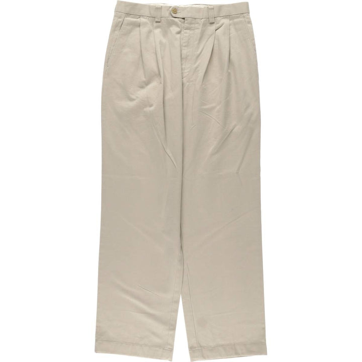 Ralph Lauren LAUREN Two-pleat Chino Pants, Women's XL (W33) cotton Beige type Vintage Second Hand