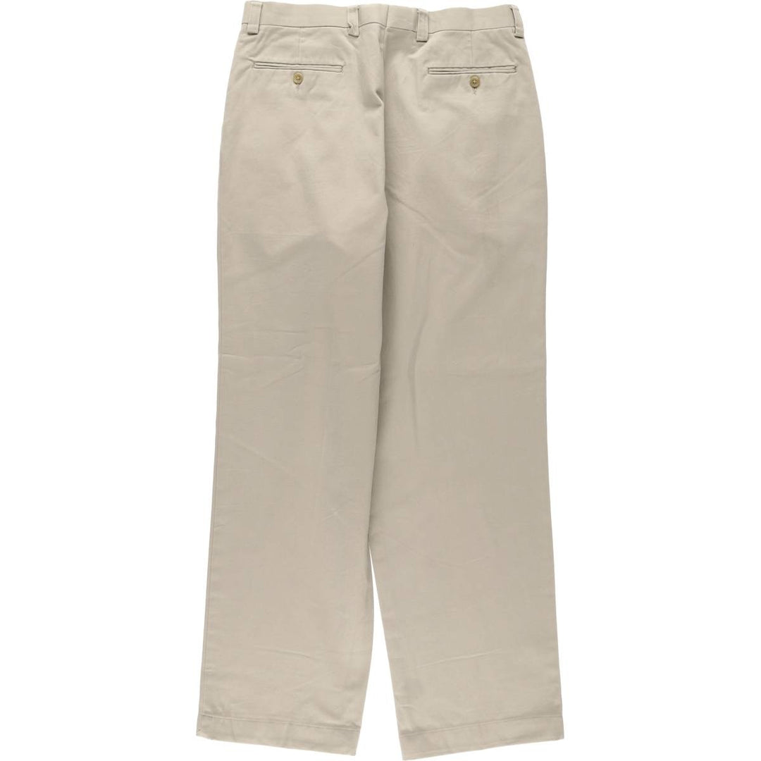 Ralph Lauren LAUREN Two-pleat Chino Pants, Women's XL (W33) cotton Beige type Vintage Second Hand