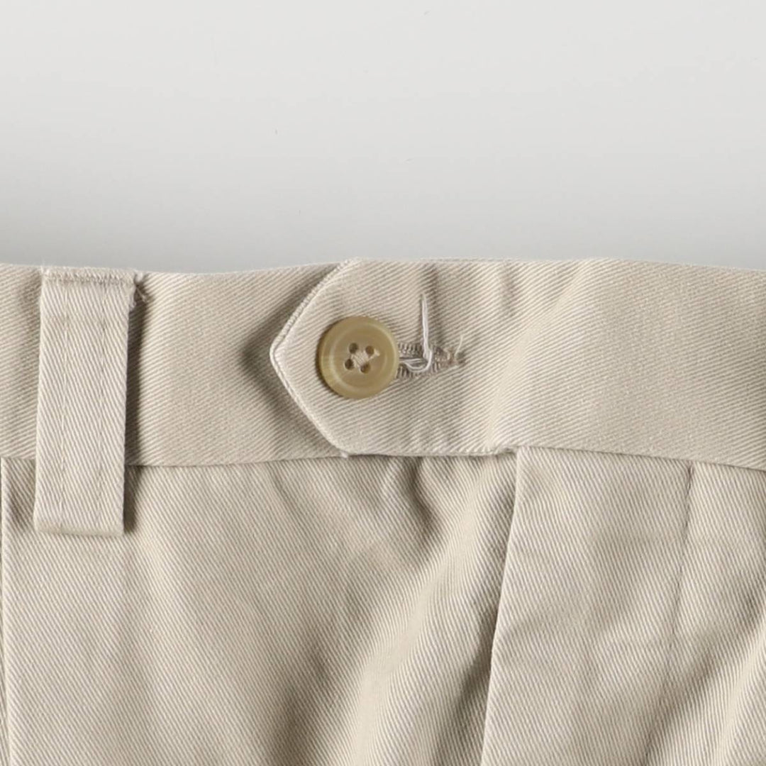 Ralph Lauren LAUREN Two-pleat Chino Pants, Women's XL (W33) cotton Beige type Vintage Second Hand