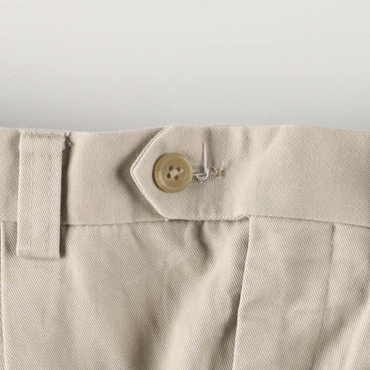 Ralph Lauren LAUREN Two-pleat Chino Pants, Women's XL (W33) cotton Beige type Vintage Second Hand