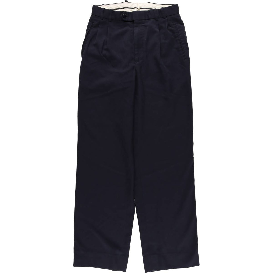 Protocol Two-pleat Slacks, Women's Size L (W30) polyester navy blue type Vintage Second Hand