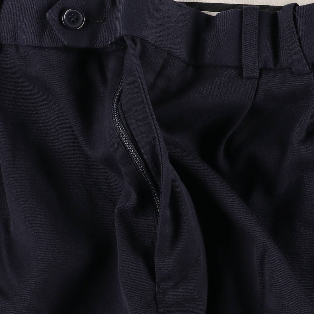 Protocol Two-pleat Slacks, Women's Size L (W30) polyester navy blue type Vintage Second Hand