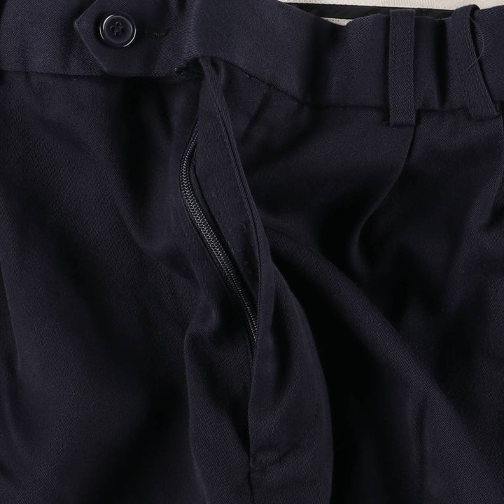 Protocol Two-pleat Slacks, Women's Size L (W30) polyester navy blue type Vintage Second Hand