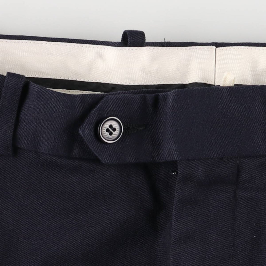 Protocol Two-pleat Slacks, Women's Size L (W30) polyester navy blue type Vintage Second Hand