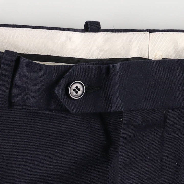 Protocol Two-pleat Slacks, Women's Size L (W30) polyester navy blue type Vintage Second Hand
