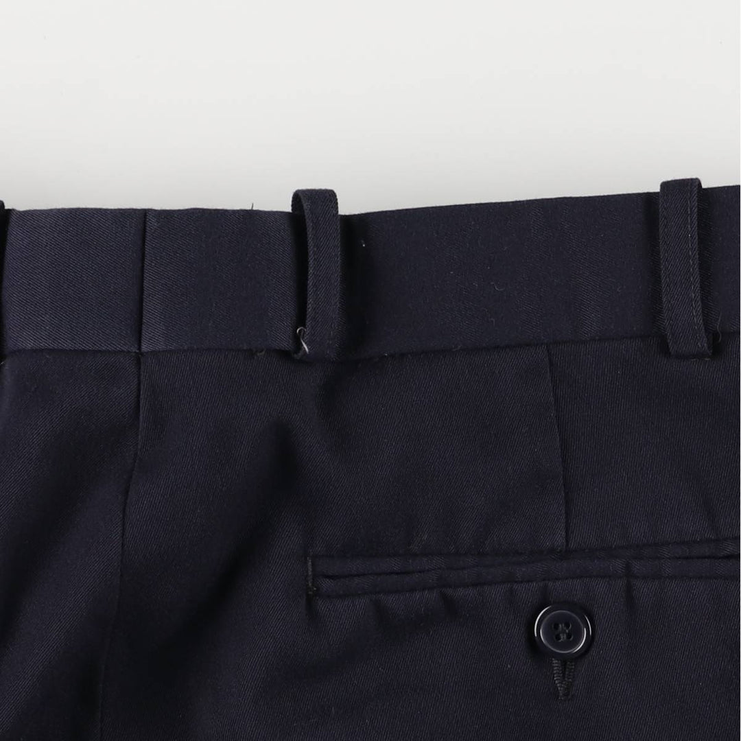 Protocol Two-pleat Slacks, Women's Size L (W30) polyester navy blue type Vintage Second Hand