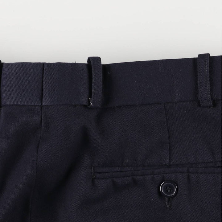 Protocol Two-pleat Slacks, Women's Size L (W30) polyester navy blue type Vintage Second Hand