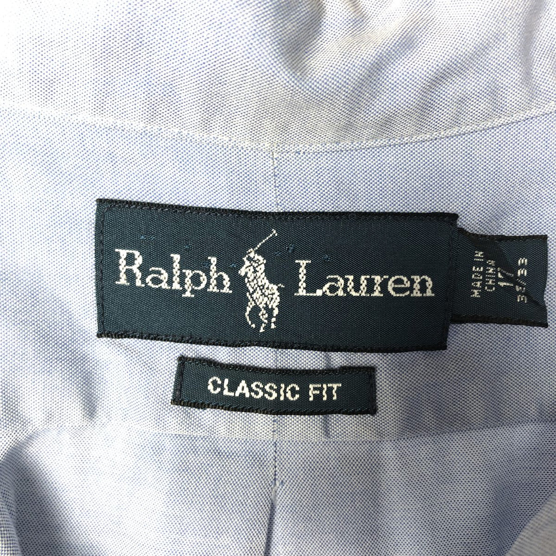 Ralph Lauren Classic Fit Long Sleeve Button Down Shirt Men's XL cotton Blue type light blue Vintage Second Hand