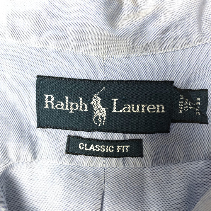 Ralph Lauren Classic Fit Long Sleeve Button Down Shirt Men's XL cotton Blue type light blue Vintage Second Hand