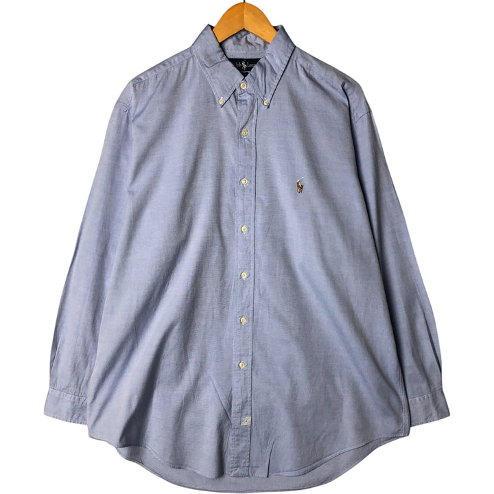 Ralph Lauren YARMOUTH long sleeve button down shirt, men's size L cotton Blue type light blue Vintage Second Hand