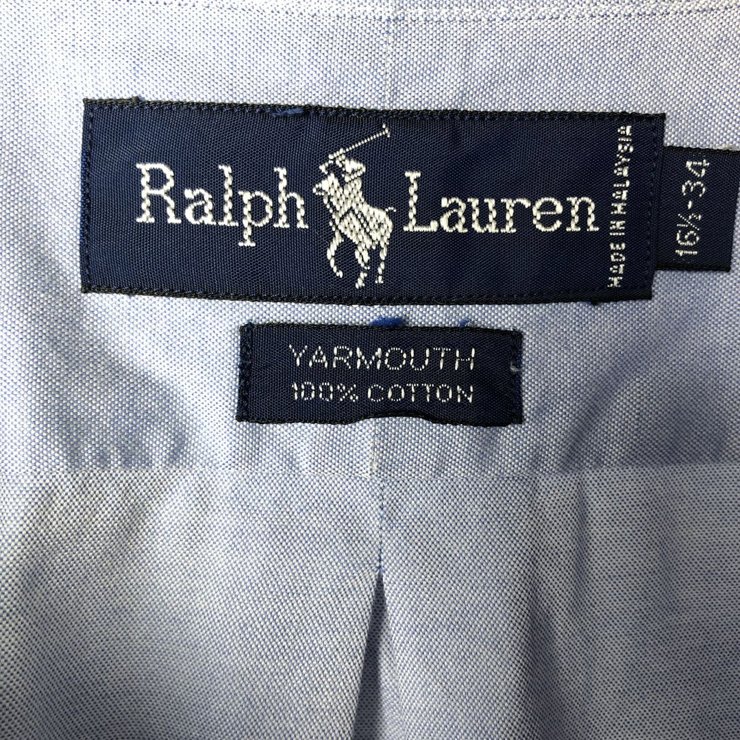 Ralph Lauren YARMOUTH long sleeve button down shirt, men's size L cotton Blue type light blue Vintage Second Hand