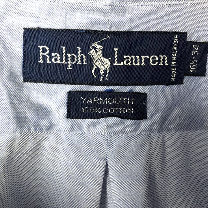 Ralph Lauren YARMOUTH long sleeve button down shirt, men's size L cotton Blue type light blue Vintage Second Hand