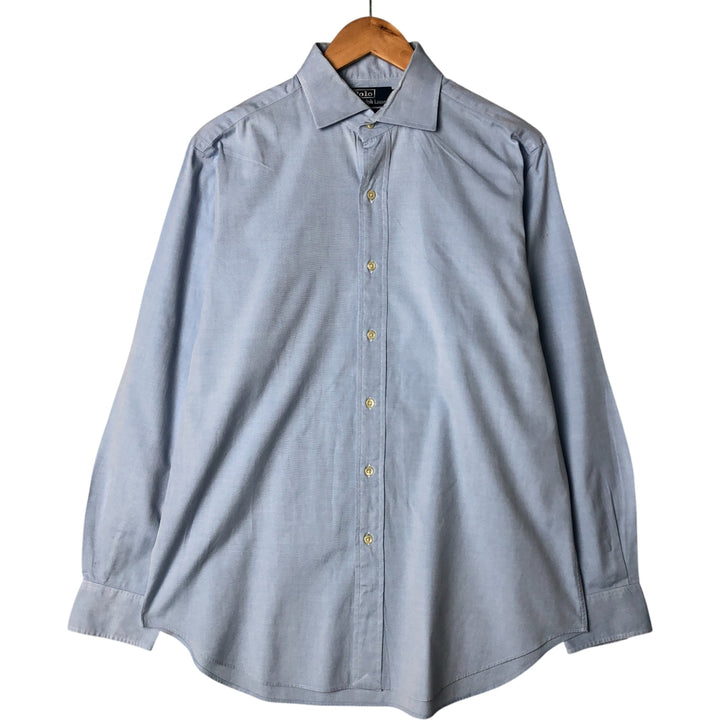 Ralph Lauren POLO by Ralph Lauren REGENT Wide collar long sleeve cotton shirt Men's L size cotton Blue type light blue Vintage Second Hand