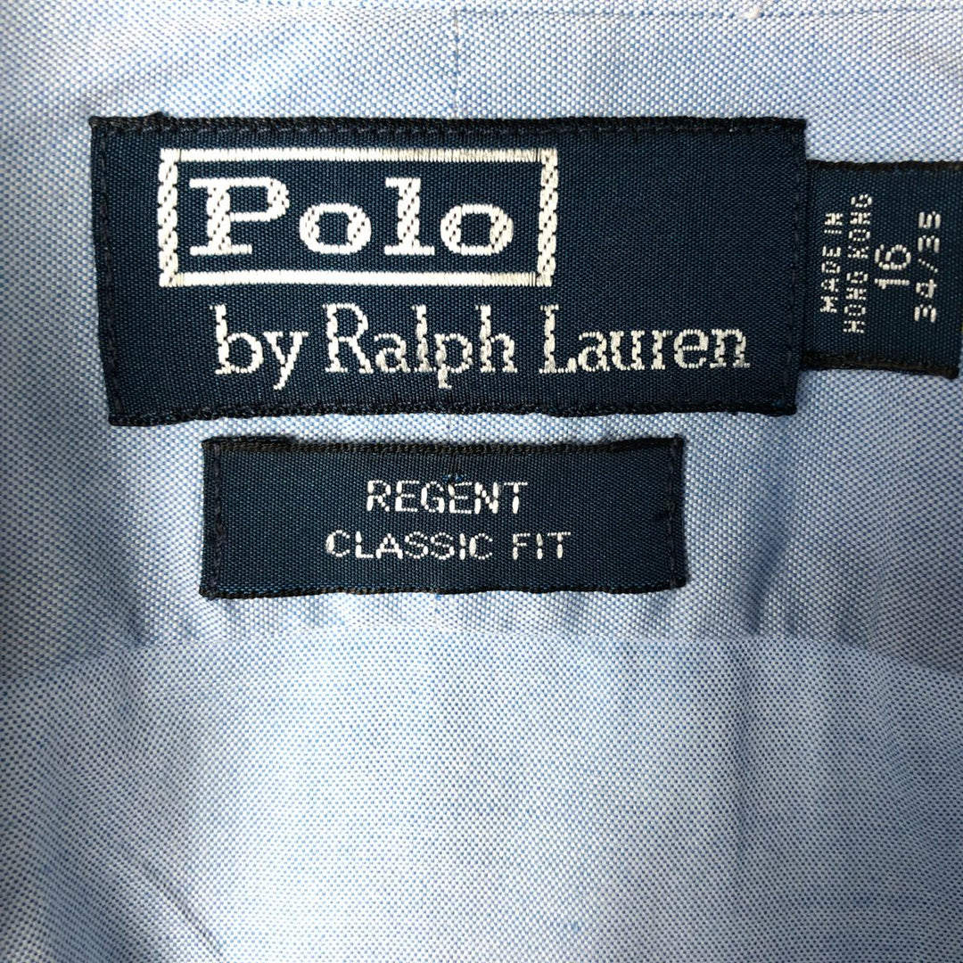 Ralph Lauren POLO by Ralph Lauren REGENT Wide collar long sleeve cotton shirt Men's L size cotton Blue type light blue Vintage Second Hand