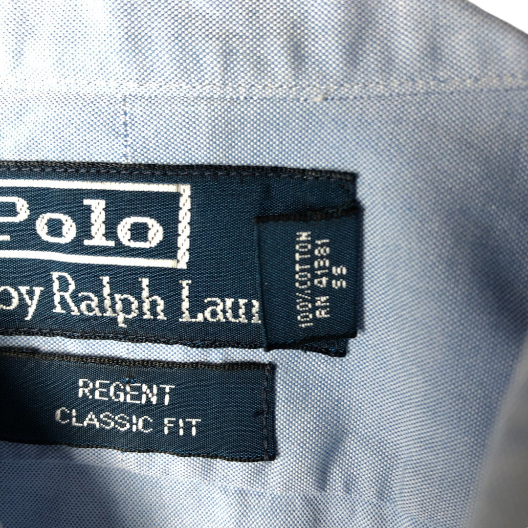 Ralph Lauren POLO by Ralph Lauren REGENT Wide collar long sleeve cotton shirt Men's L size cotton Blue type light blue Vintage Second Hand