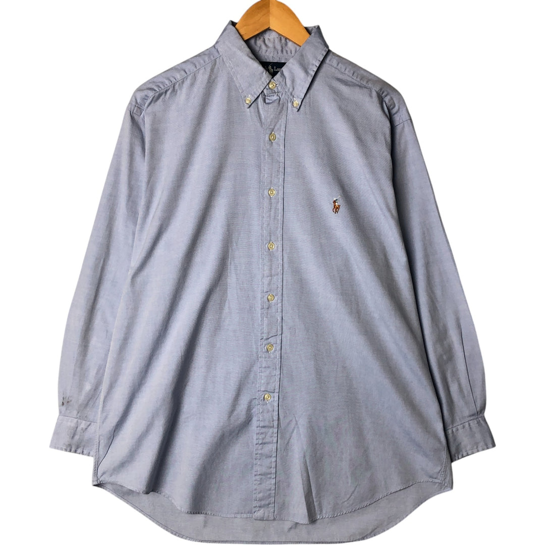 Ralph Lauren YARMOUTH long sleeve button down shirt, men's size L cotton Blue type light blue Vintage Second Hand