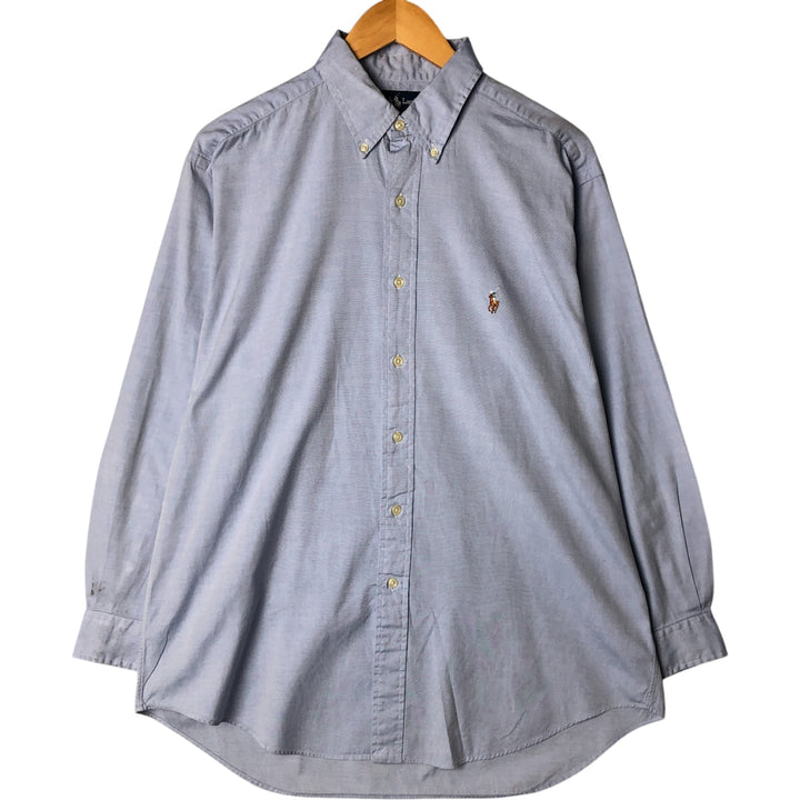 Ralph Lauren YARMOUTH long sleeve button down shirt, men's size L cotton Blue type light blue Vintage Second Hand