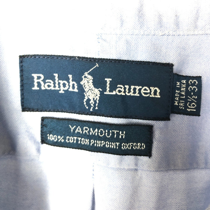 Ralph Lauren YARMOUTH long sleeve button down shirt, men's size L cotton Blue type light blue Vintage Second Hand