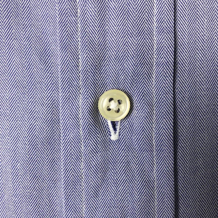 Ralph Lauren YARMOUTH Herringbone Long Sleeve Button Down Shirt Men's XL cotton blue type Vintage Second Hand