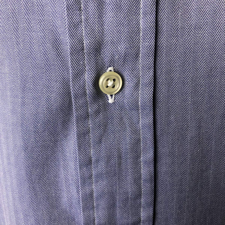 Ralph Lauren YARMOUTH Herringbone Long Sleeve Button Down Shirt Men's XL cotton blue type Vintage Second Hand