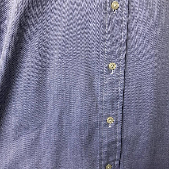 Ralph Lauren YARMOUTH Herringbone Long Sleeve Button Down Shirt Men's XL cotton blue type Vintage Second Hand