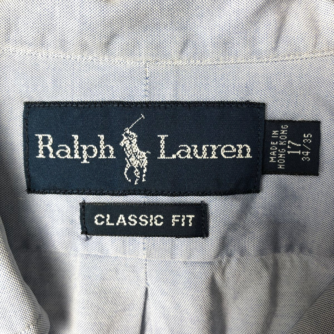 Ralph Lauren Classic Fit Long Sleeve Button Down Shirt Men's XL cotton Blue type light blue Vintage Second Hand