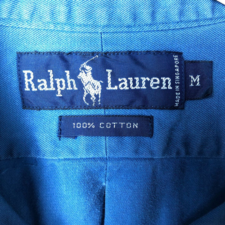 Ralph Lauren long sleeve button down shirt, men's size M cotton blue type Vintage Second Hand