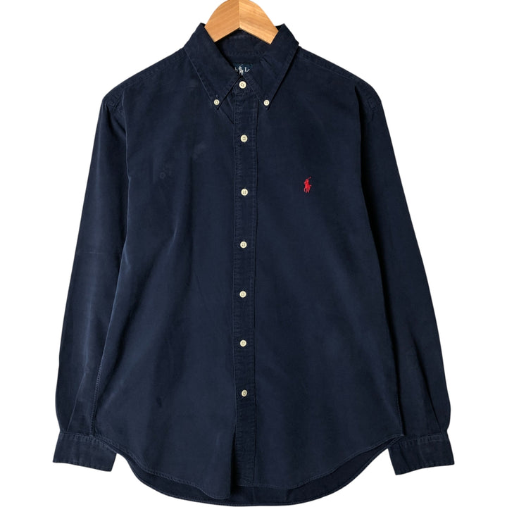 Ralph Lauren Classic Fit long sleeve button down shirt, men's size M cotton Navy blue Vintage Second Hand