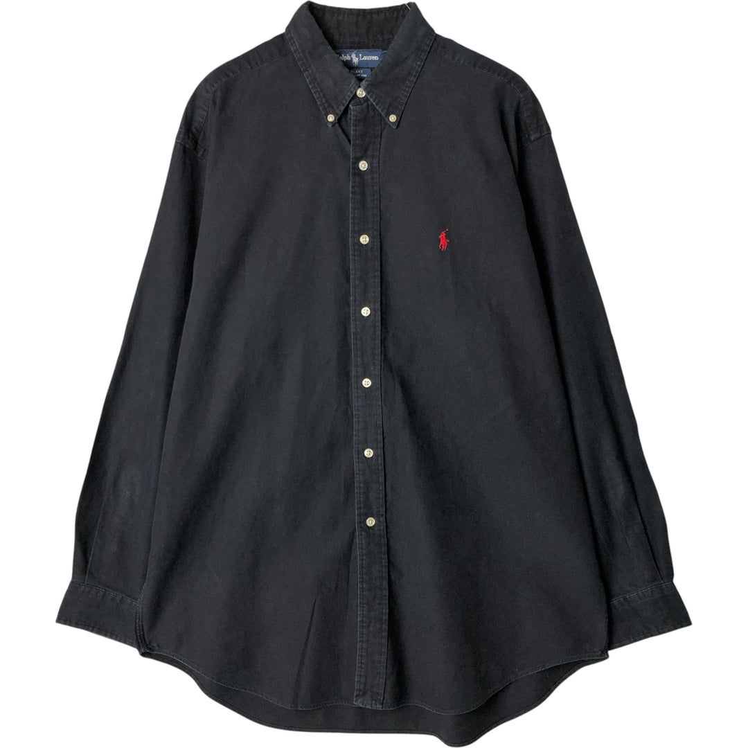 Ralph Lauren BLAKE long sleeve button down shirt, men's size L cotton black type Vintage Second Hand