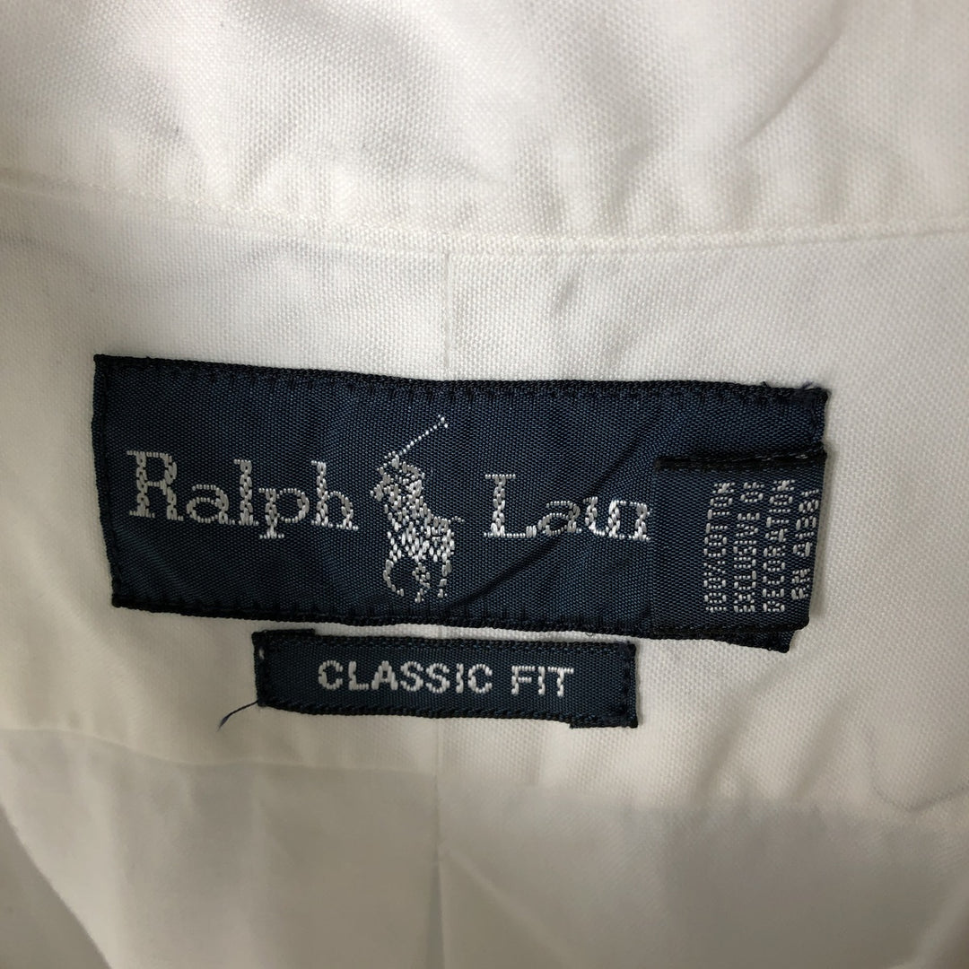 Ralph Lauren Classic Fit Long Sleeve Button Down Shirt, Men's Size L cotton white type Vintage Second Hand