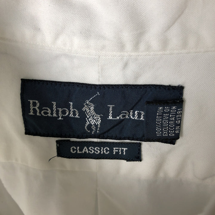 Ralph Lauren Classic Fit Long Sleeve Button Down Shirt, Men's Size L cotton white type Vintage Second Hand