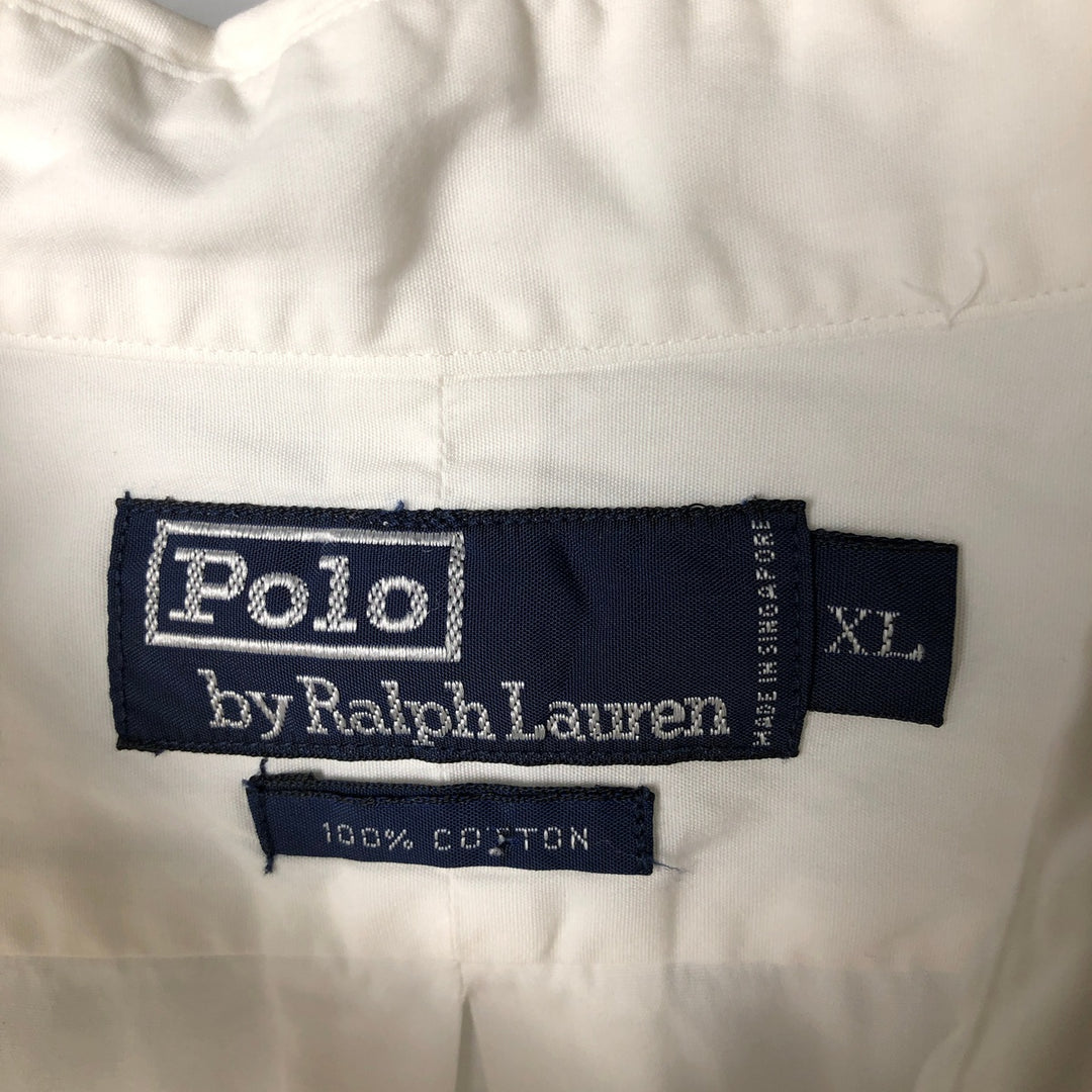 Ralph Lauren POLO by Ralph Lauren long sleeve cotton shirt, men's XL size cotton white type Vintage Second Hand